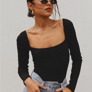 Princess Polly Charlotte Bodysuit Black